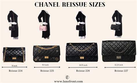 chanel reissue sizes|chanel 2.55 bag.